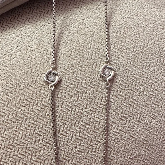 David Yurman Diamond Infinity Necklace in Sterling Silver (0.33 CTW) - Picture 3 of 4